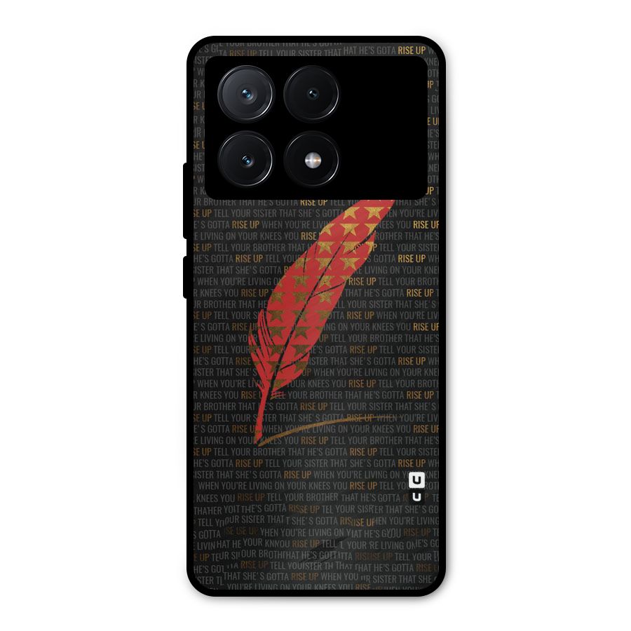 Rise Up Feather Metal Back Case for Poco X6 Pro