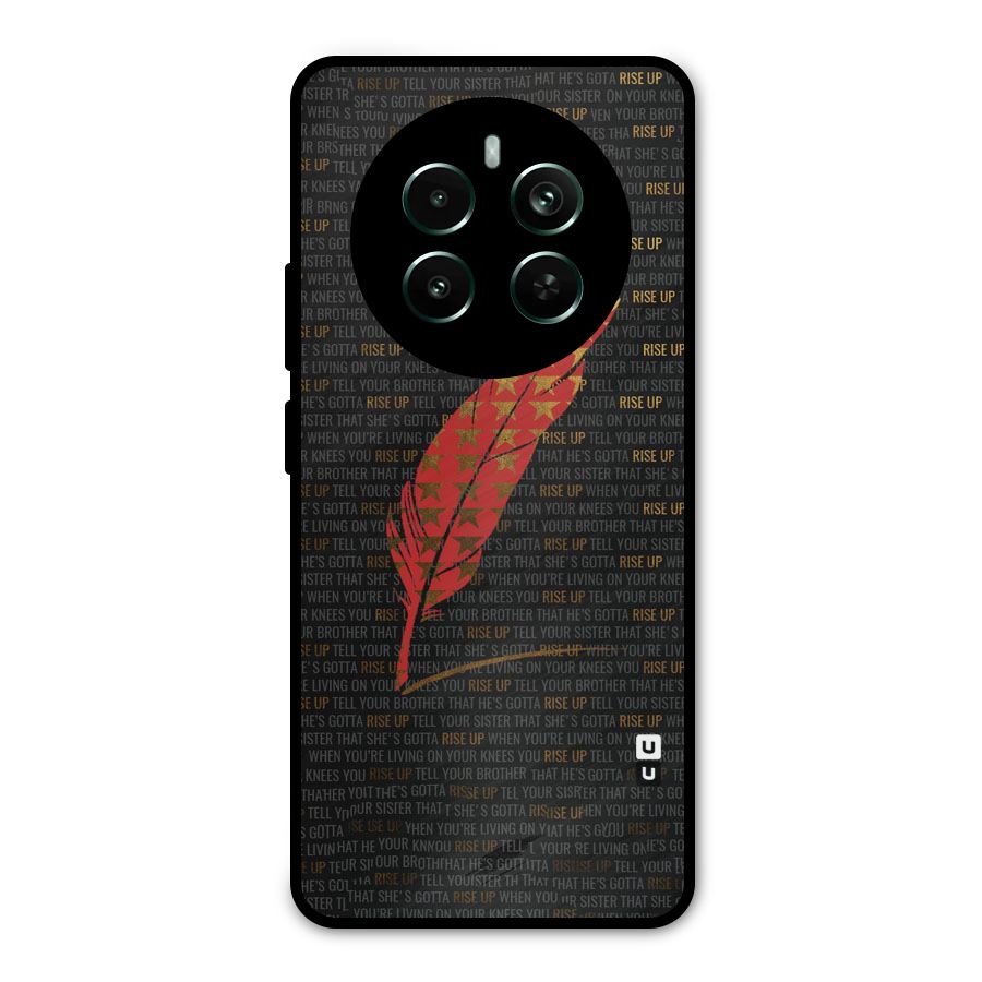 Rise Up Feather Metal Back Case for Realme 12 Pro Plus