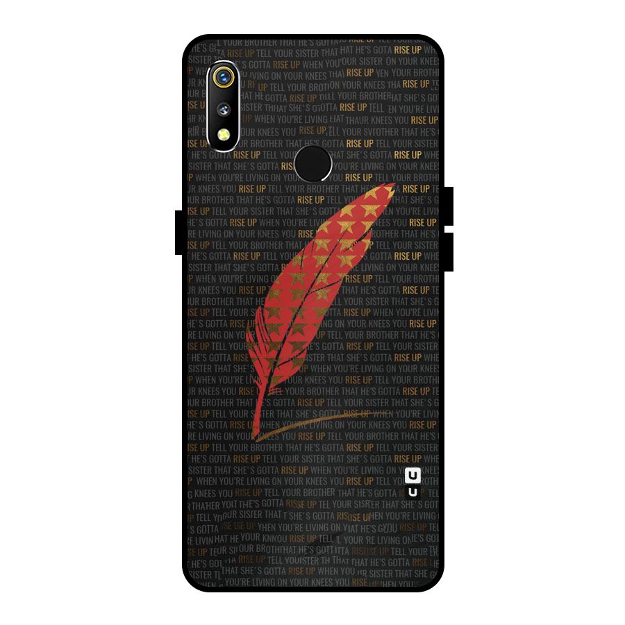 Rise Up Feather Metal Back Case for Realme 3i