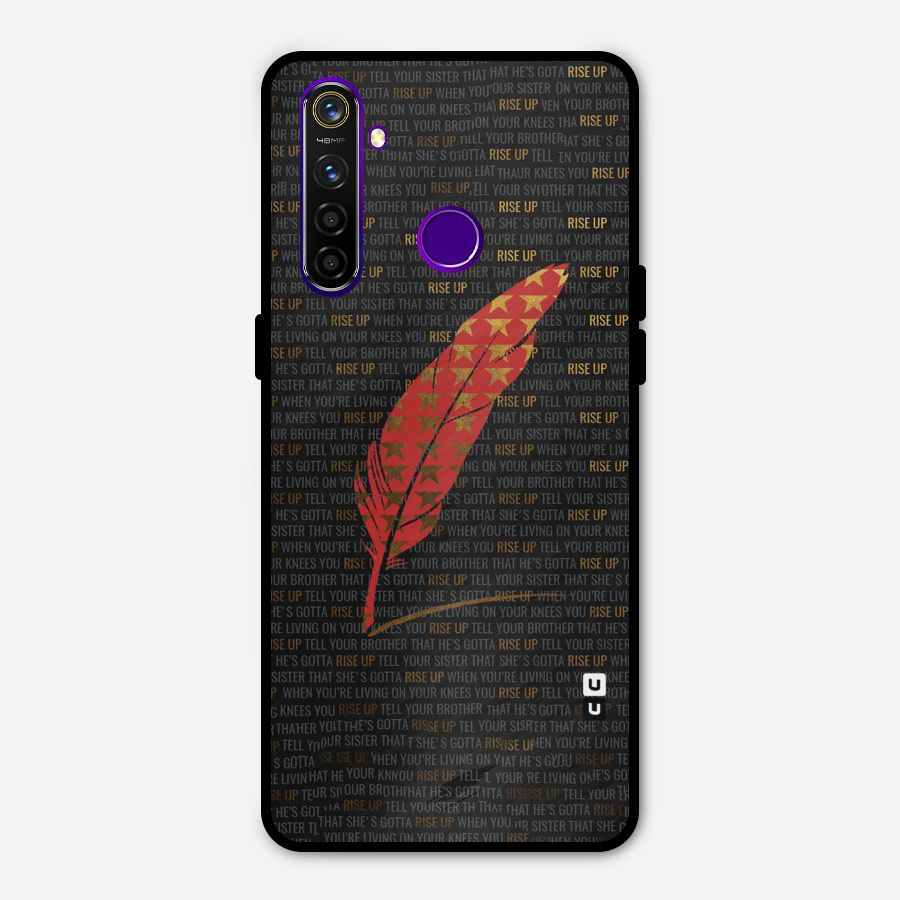 Rise Up Feather Metal Back Case for Realme 5 Pro