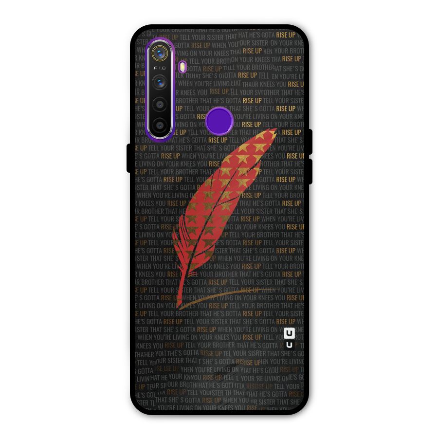 Rise Up Feather Metal Back Case for Realme 5i