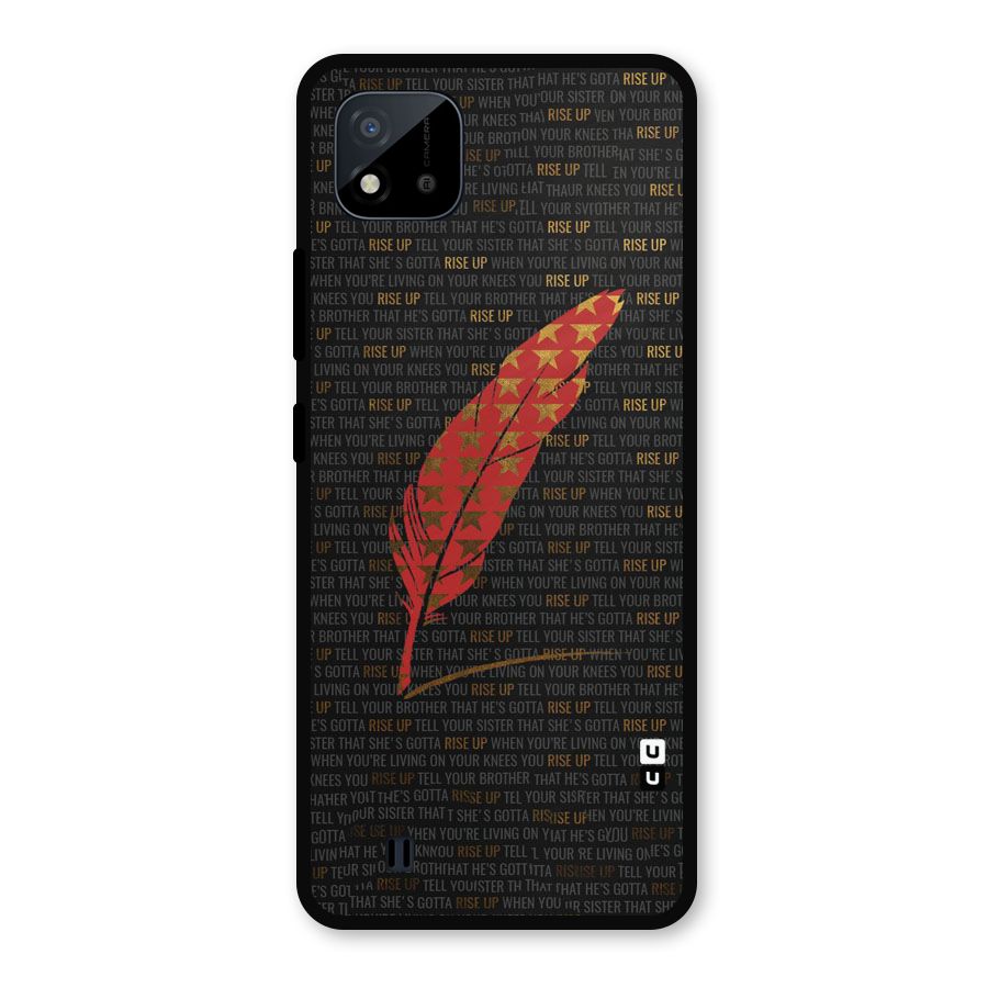 Rise Up Feather Metal Back Case for Realme C11 2021