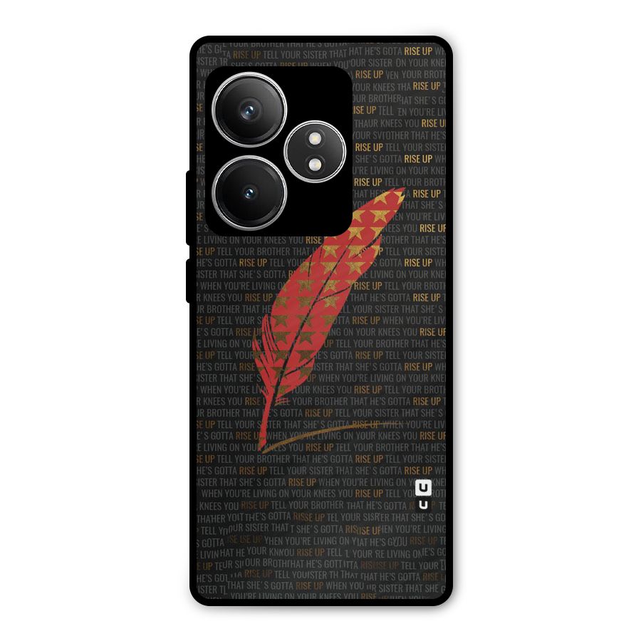 Rise Up Feather Metal Back Case for Realme GT 6T