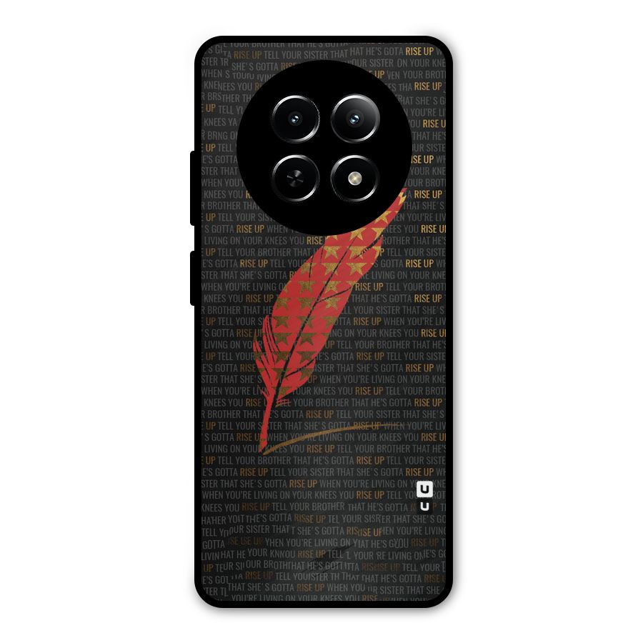 Rise Up Feather Metal Back Case for Realme Narzo 70x 5G