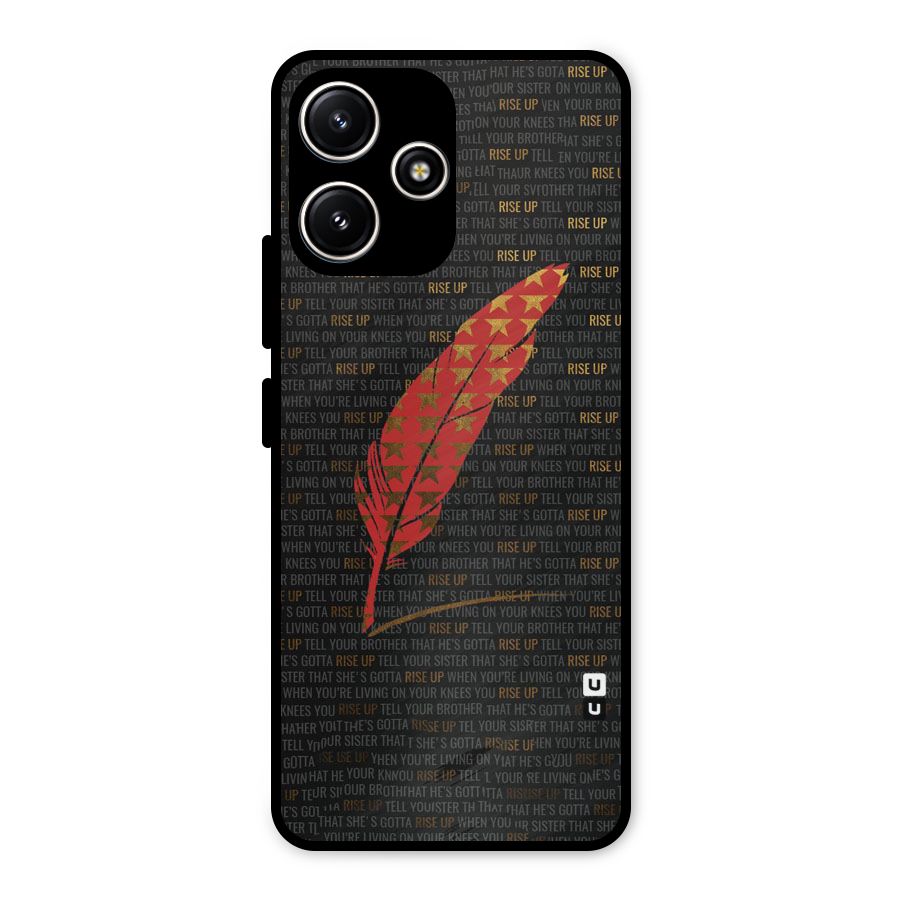 Rise Up Feather Metal Back Case for Redmi 12 5G