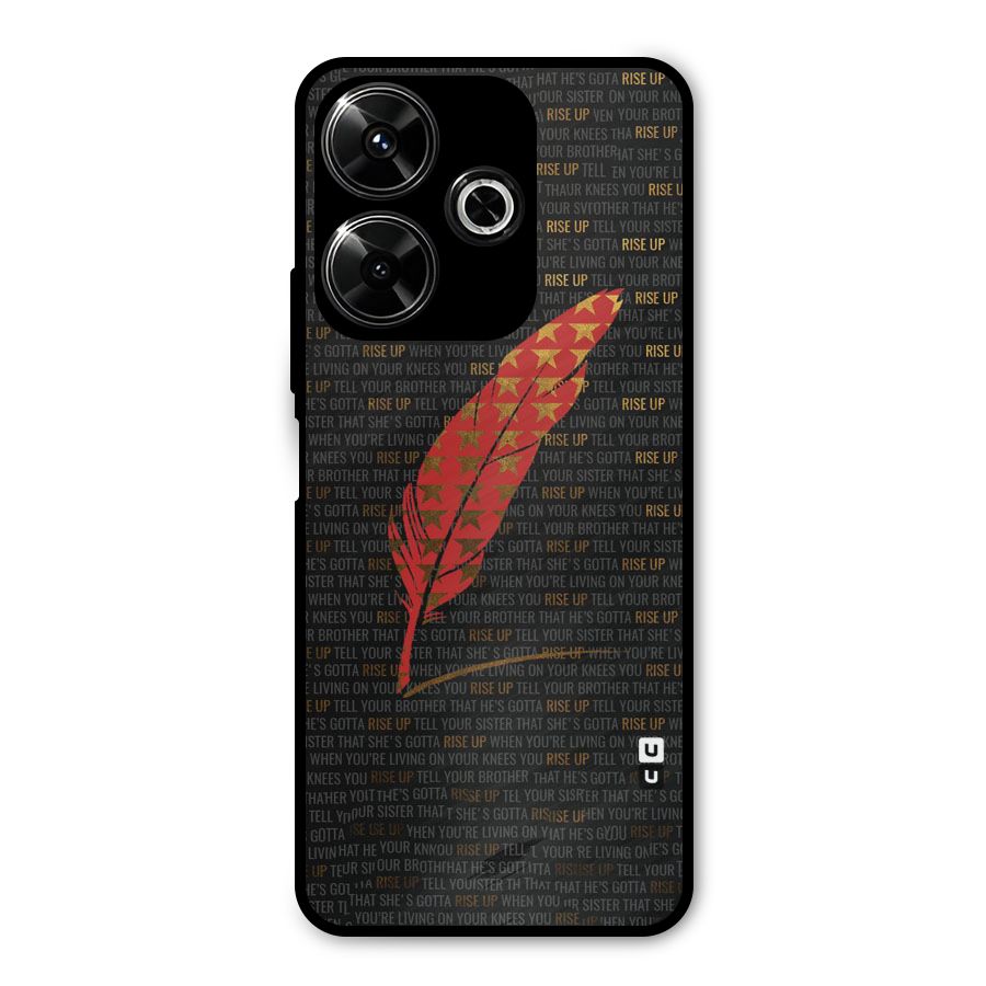 Rise Up Feather Metal Back Case for Redmi 13 5G