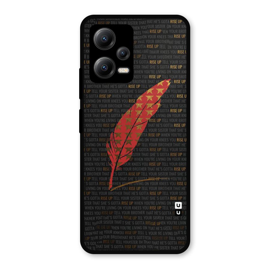Rise Up Feather Metal Back Case for Redmi Note 12 5G