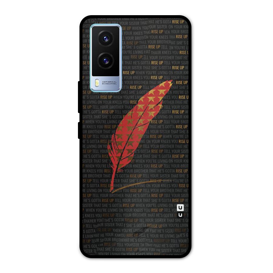 Rise Up Feather Metal Back Case for Vivo V21e 5G