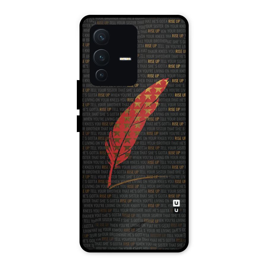 Rise Up Feather Metal Back Case for Vivo V23 5G