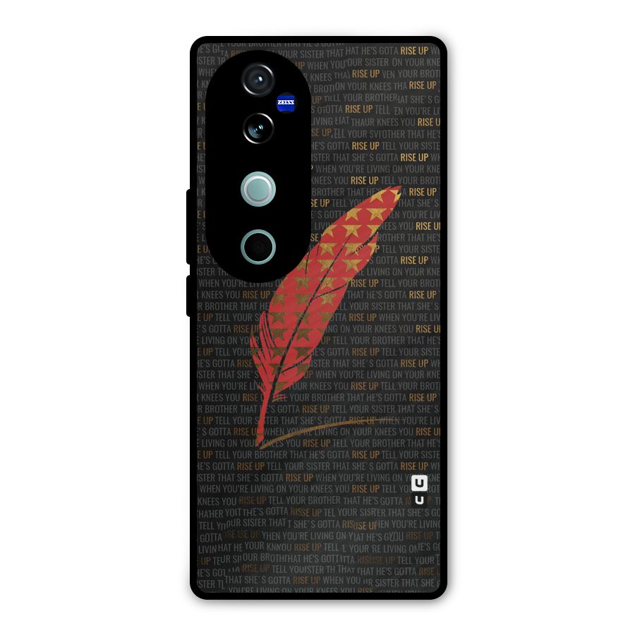 Rise Up Feather Metal Back Case for Vivo V40