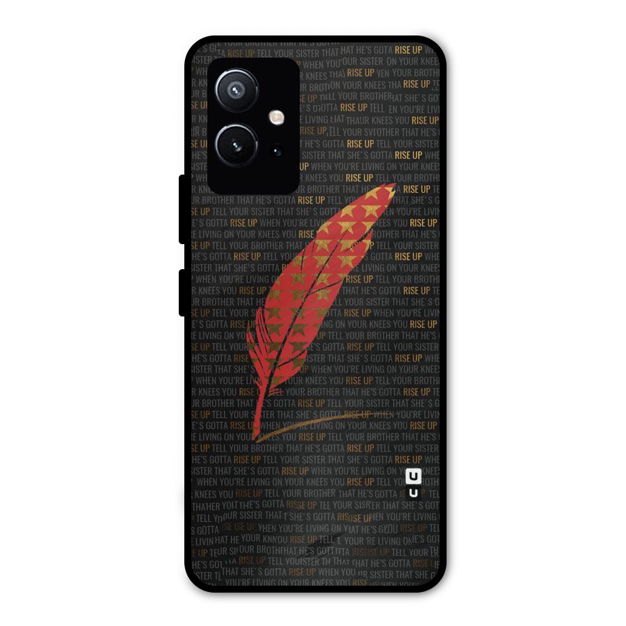 Rise Up Feather Metal Back Case for Vivo Y75 5G