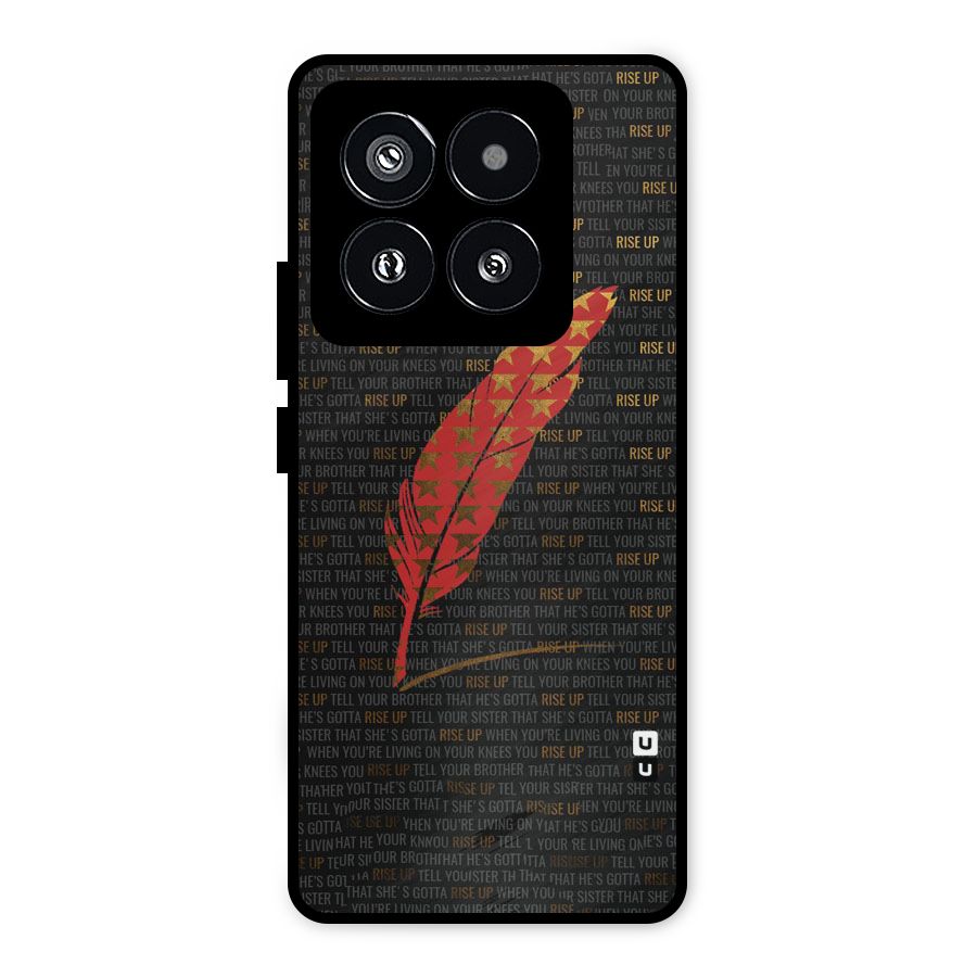 Rise Up Feather Metal Back Case for Xiaomi 14 Pro