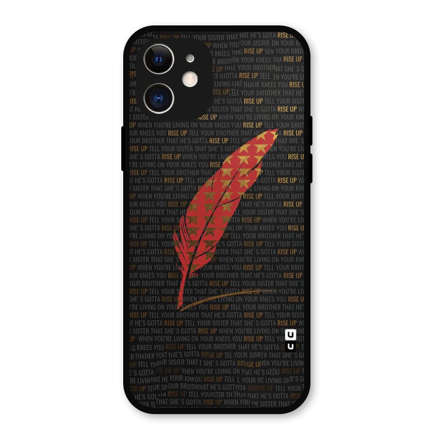 Rise Up Feather Metal Back Case for iPhone 12