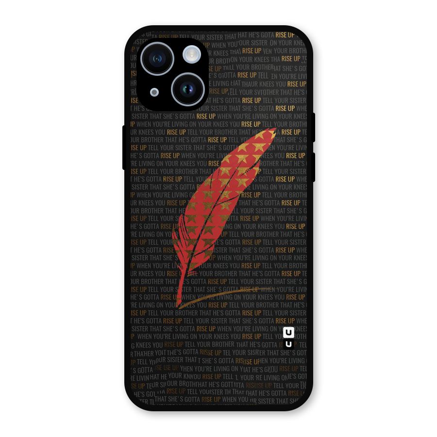 Rise Up Feather Metal Back Case for iPhone 14