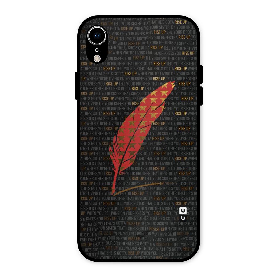 Rise Up Feather Metal Back Case for iPhone XR