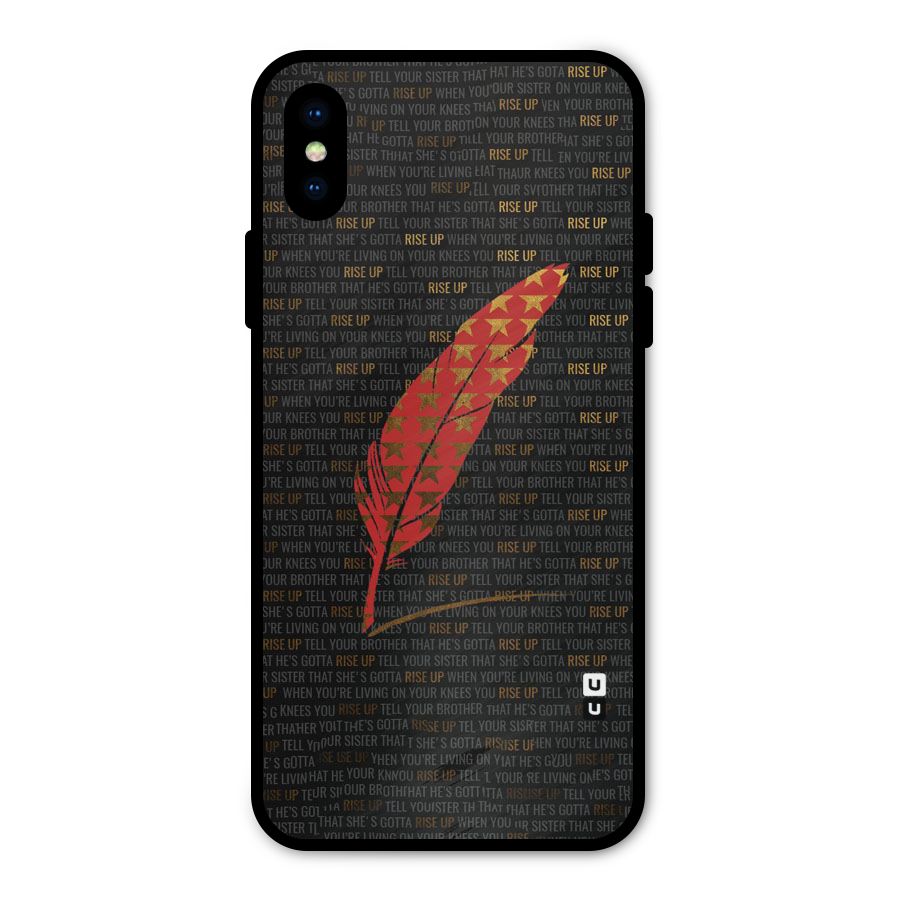 Rise Up Feather Metal Back Case for iPhone XS