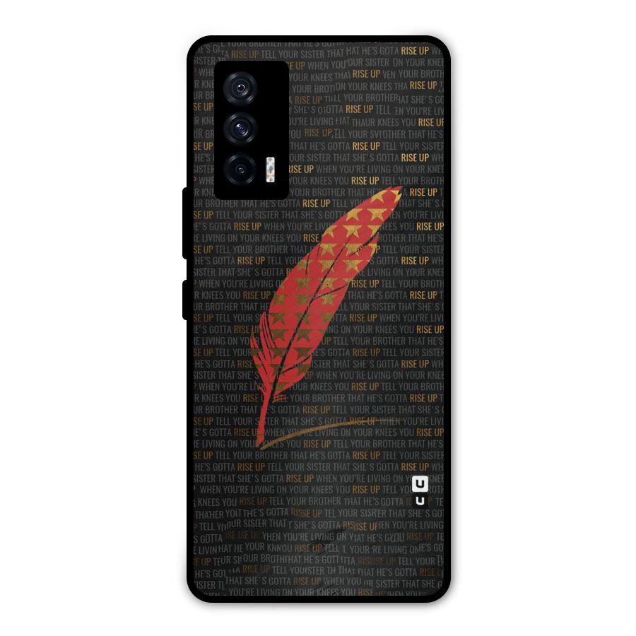 Rise Up Feather Metal Back Case for iQOO 7 5G
