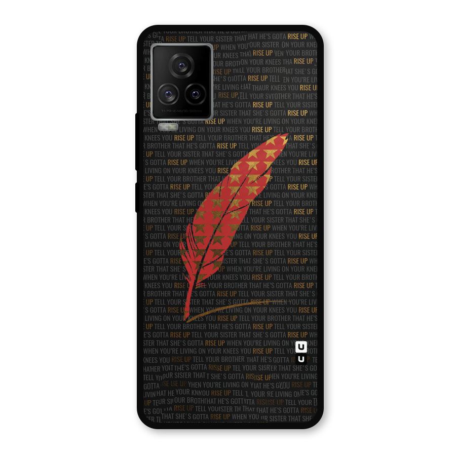 Rise Up Feather Metal Back Case for iQOO 7 Legend 5G