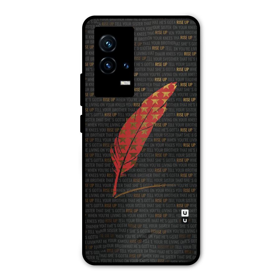 Rise Up Feather Metal Back Case for iQOO 9 5G