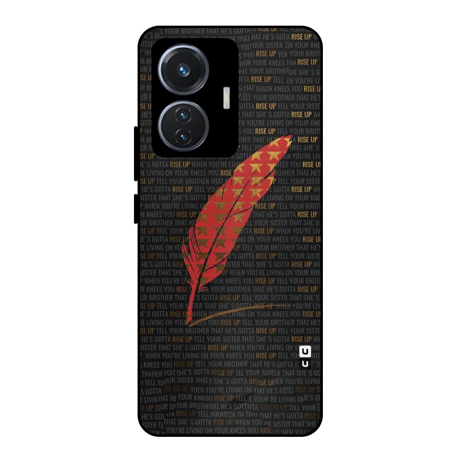Rise Up Feather Metal Back Case for iQOO Z6 44W