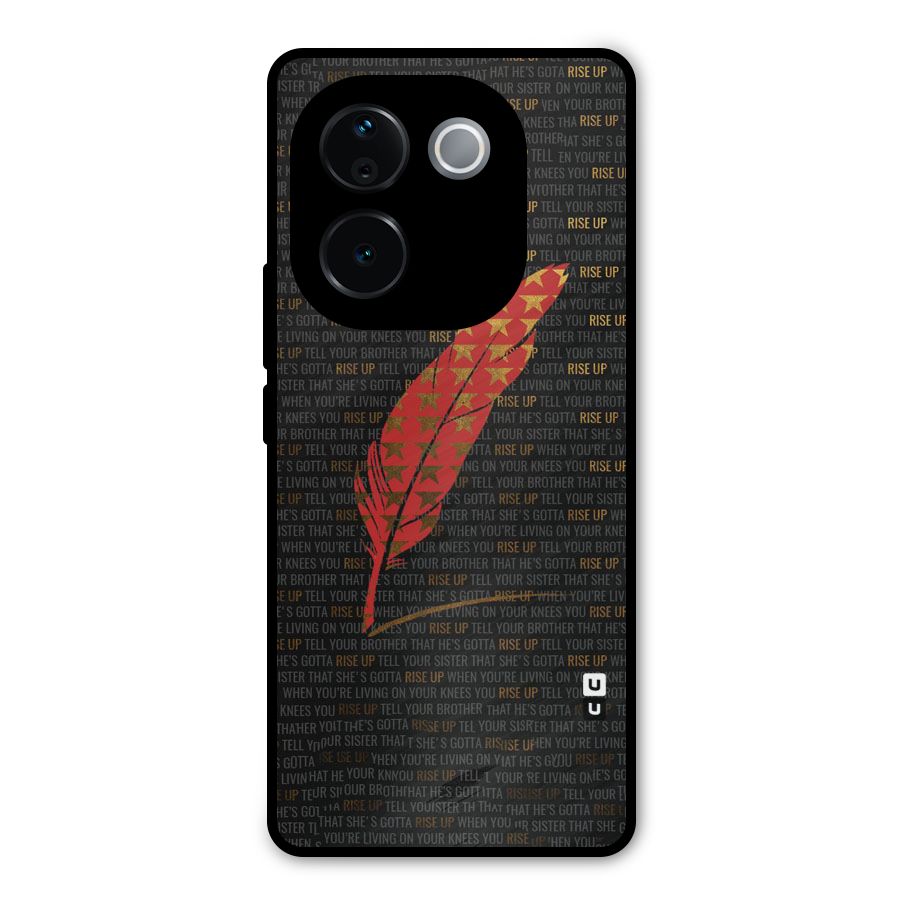 Rise Up Feather Metal Back Case for iQOO Z9s Pro