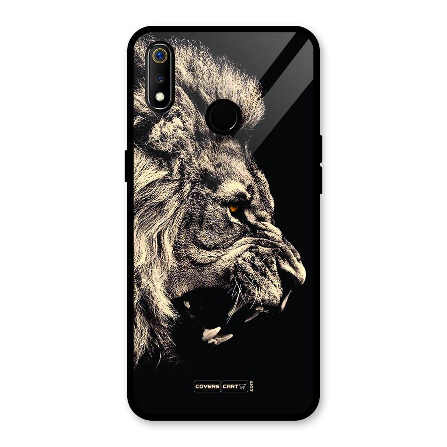 Roaring Lion Glass Back Case for Realme 3i