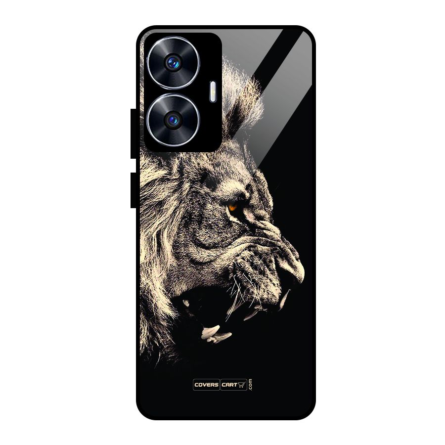 Roaring Lion Glass Back Case for Realme Narzo N55