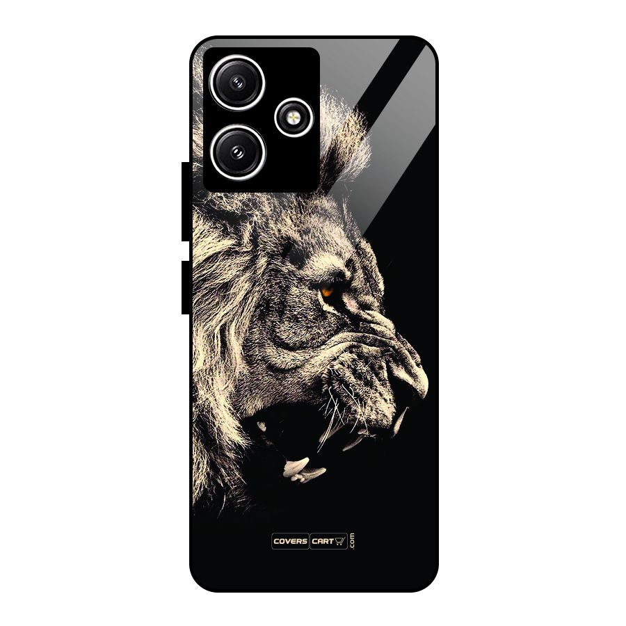 Roaring Lion Glass Back Case for Redmi 12 5G