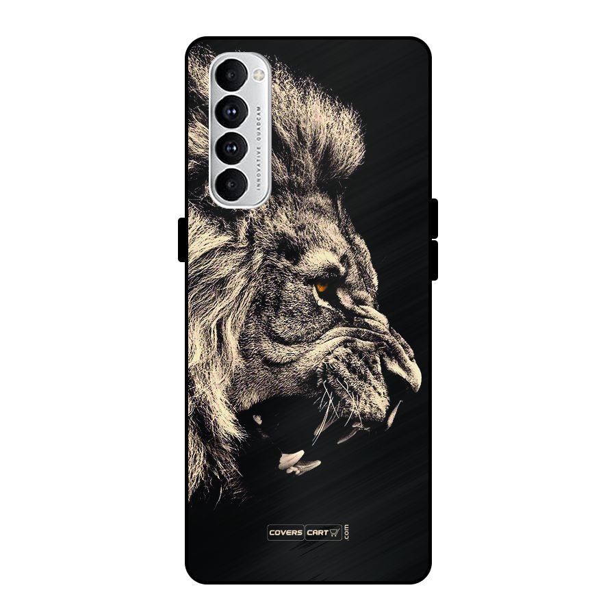 Roaring Lion Metal Back Case for Oppo Reno4 Pro