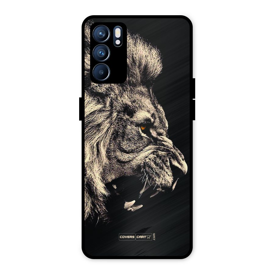 Roaring Lion Metal Back Case for Oppo Reno6 5G
