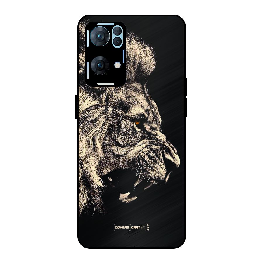 Roaring Lion Metal Back Case for Oppo Reno7 Pro 5G