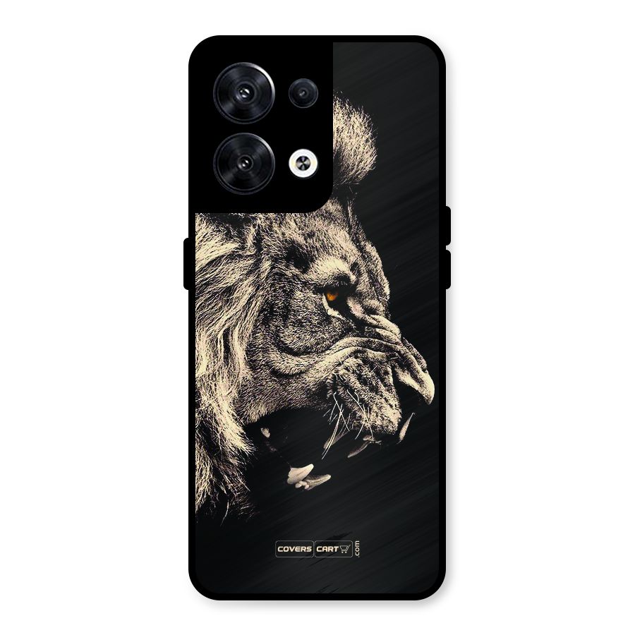 Roaring Lion Metal Back Case for Oppo Reno8 5G