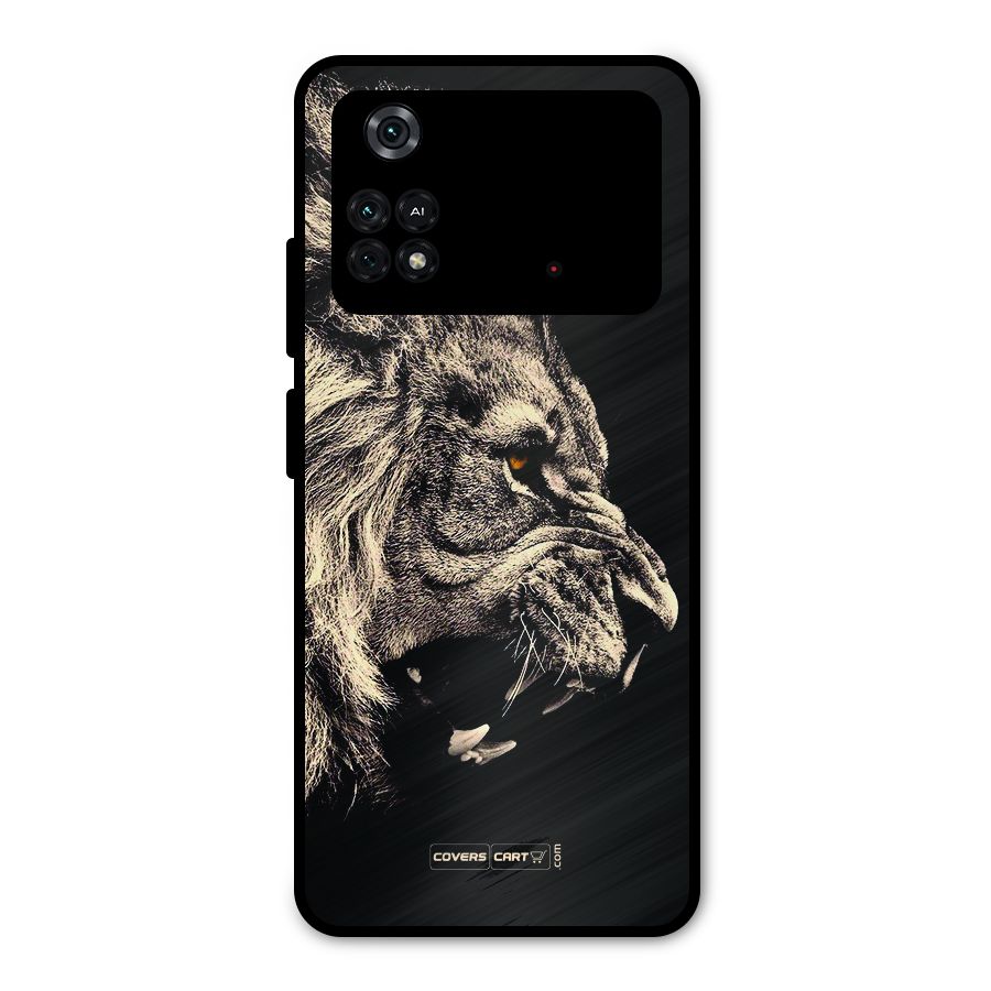 Roaring Lion Metal Back Case for Poco M4 Pro 4G