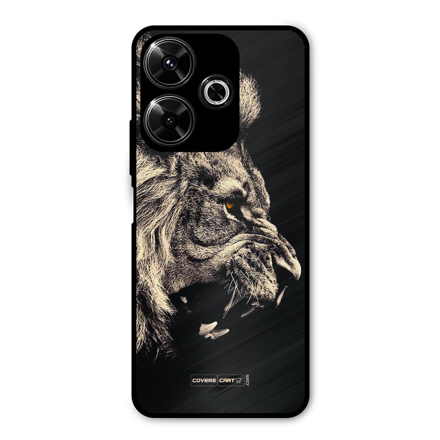 Roaring Lion Metal Back Case for Poco M6 Plus