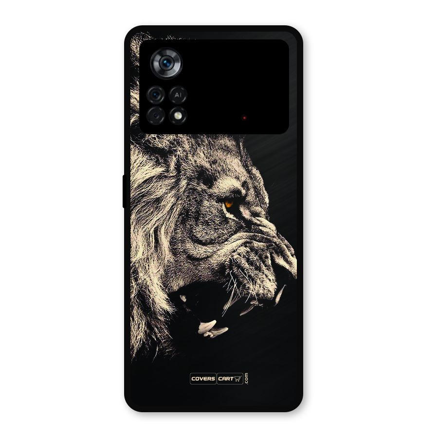 Roaring Lion Metal Back Case for Poco X4 Pro 5G