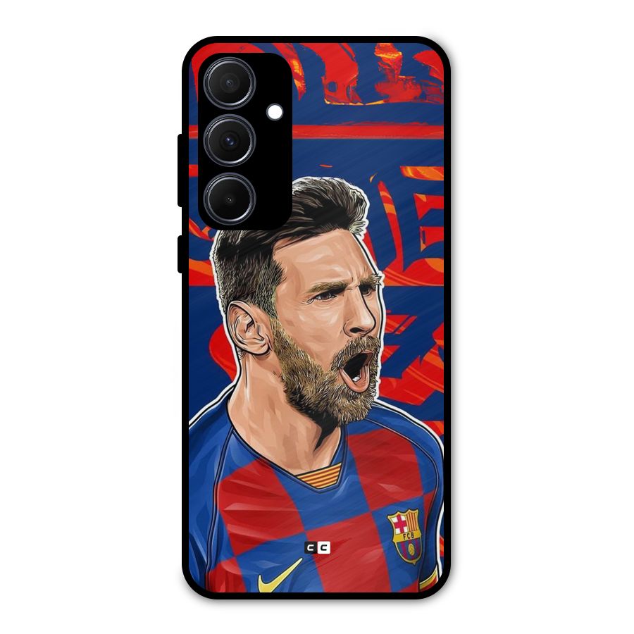 Roaring Soccer Star Metal Back Case for Galaxy A35