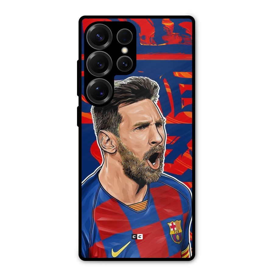 Roaring Soccer Star Metal Back Case for Galaxy S25 Ultra
