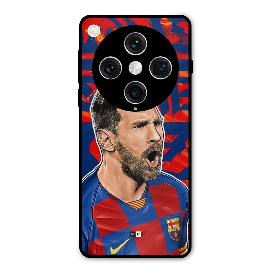 Roaring Soccer Star Metal Back Case for Oppo Find X8 Pro