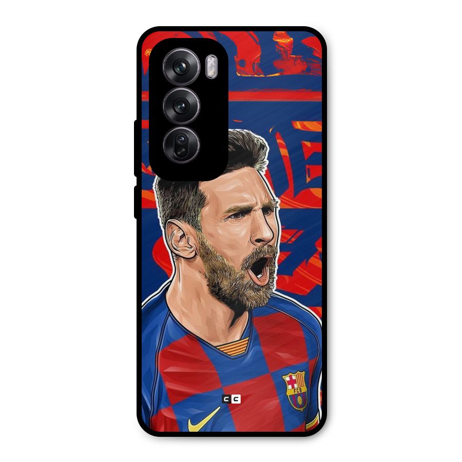 Roaring Soccer Star Metal Back Case for Oppo Reno12 Pro