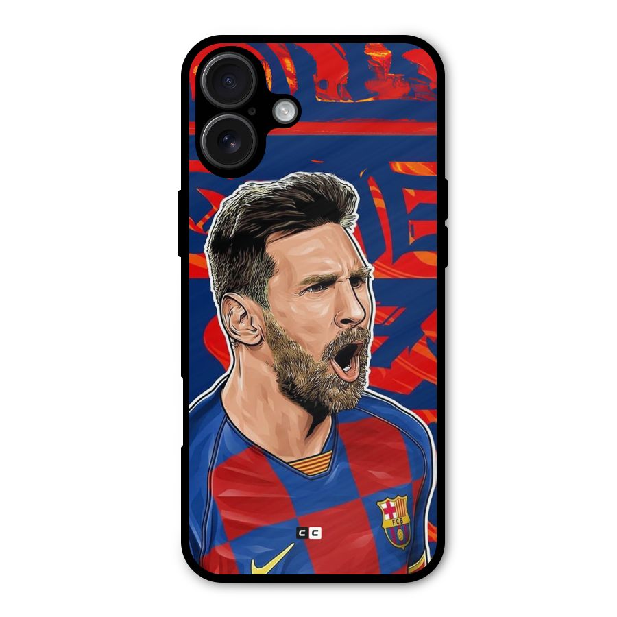 Roaring Soccer Star Metal Back Case for iPhone 16 Plus