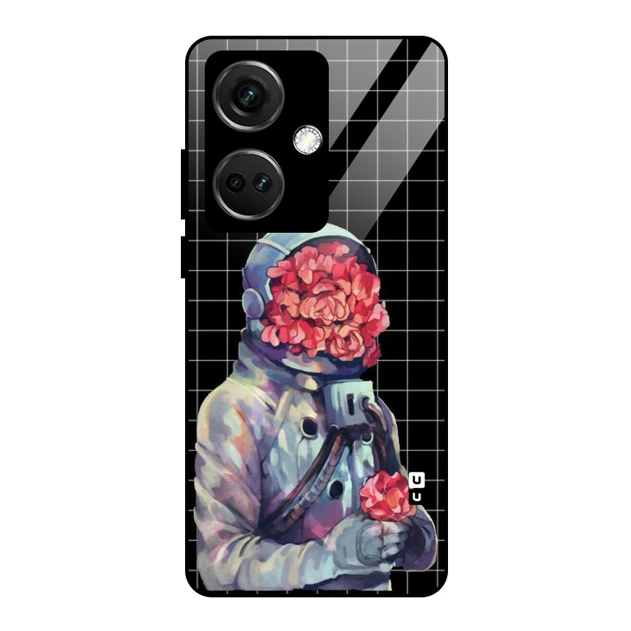 Robot Rose Glass Back Case for OnePlus Nord CE 3 5G