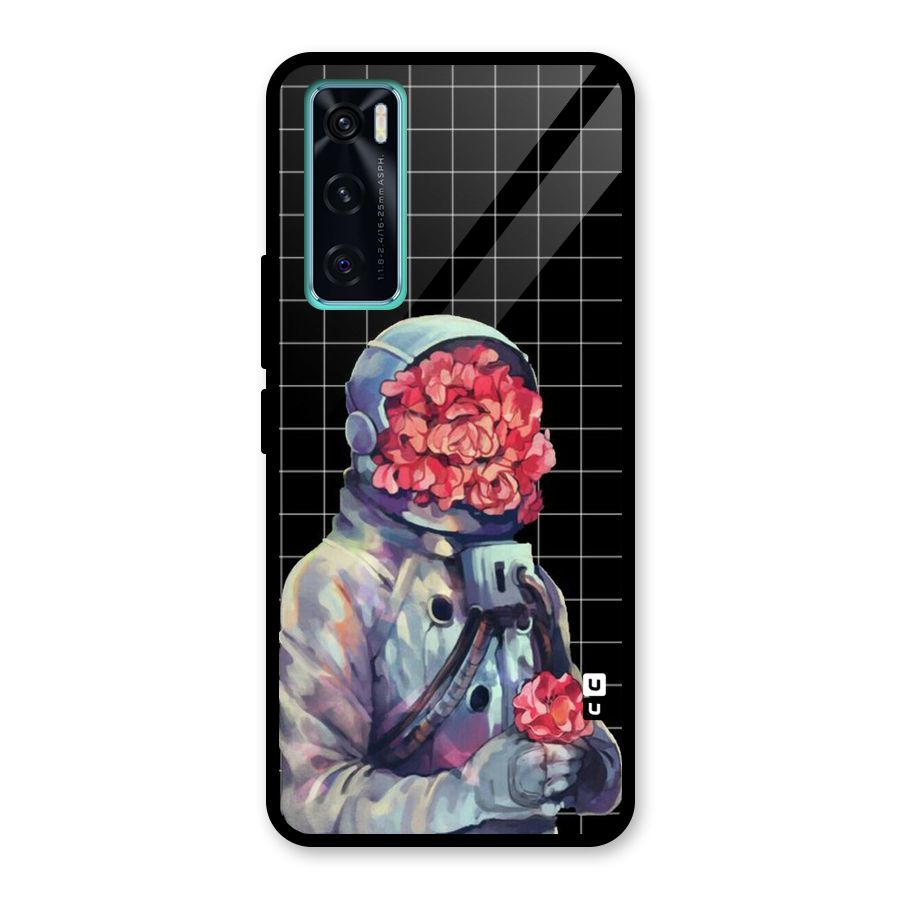 Robot Rose Glass Back Case for Vivo V20 SE