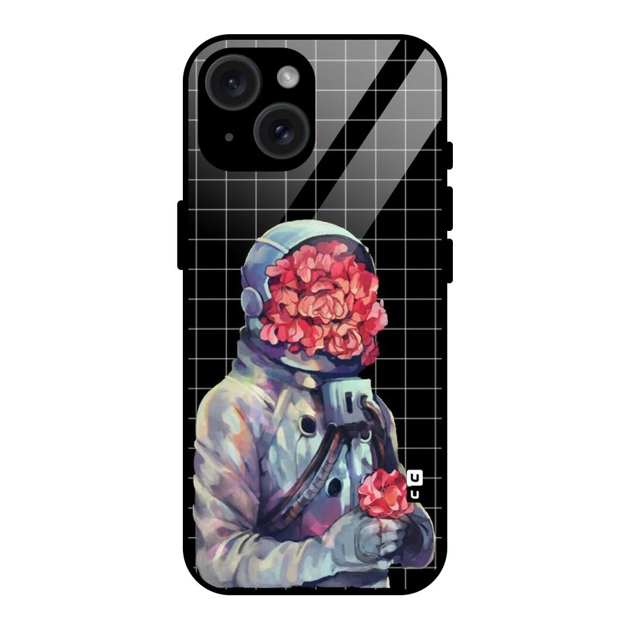 Robot Rose Glass Back Case for iPhone 15