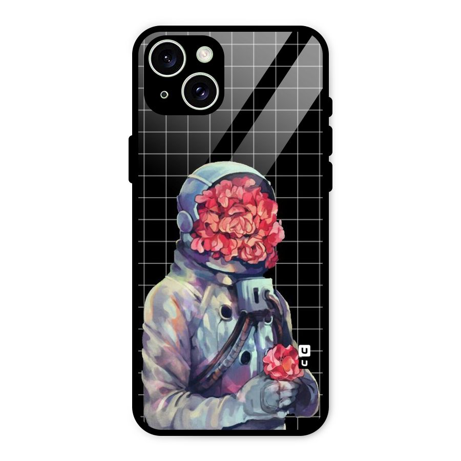 Robot Rose Glass Back Case for iPhone 15 Plus