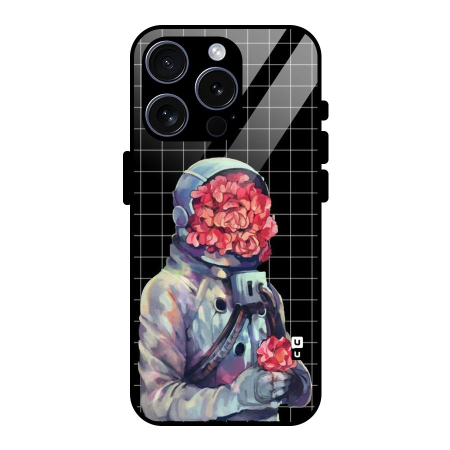 Robot Rose Glass Back Case for iPhone 15 Pro