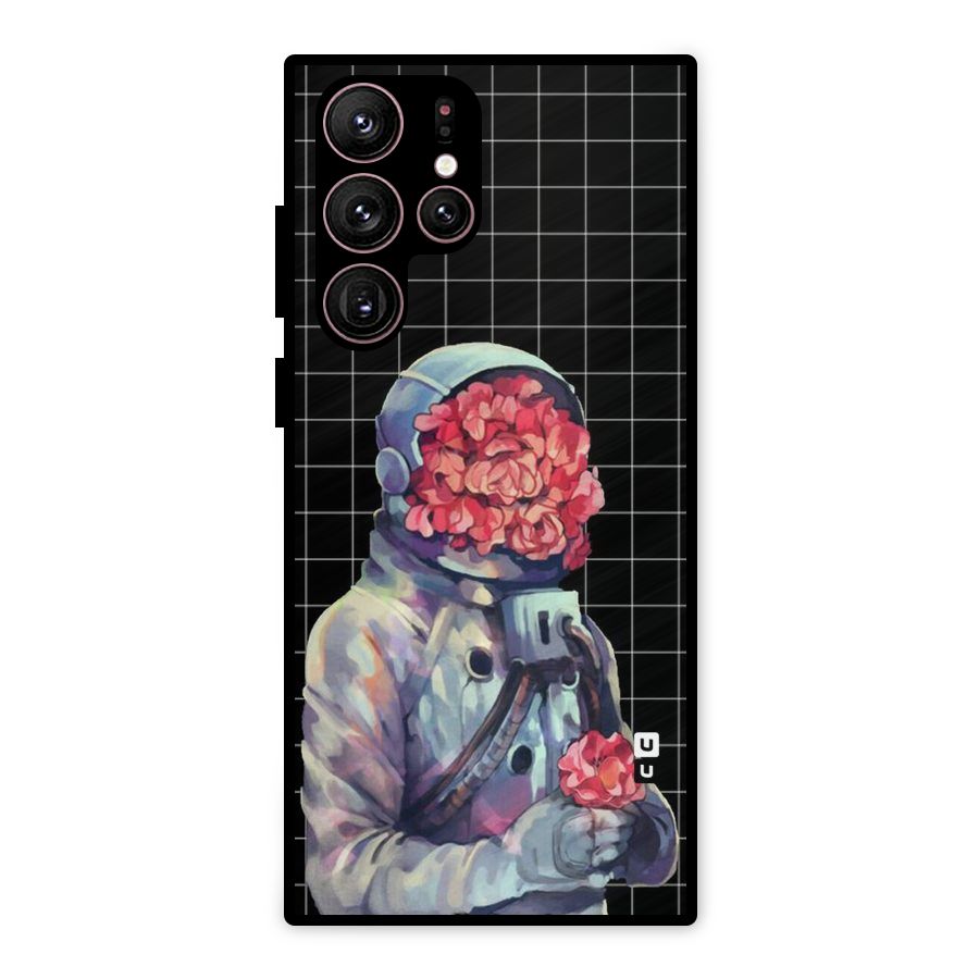 Robot Rose Metal Back Case for Galaxy S22 Ultra 5G
