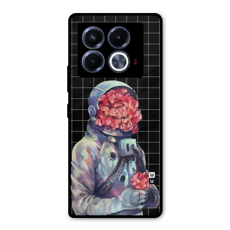 Robot Rose Metal Back Case for Infinix Note 40 5G