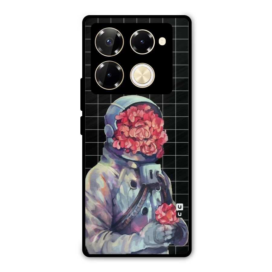 Robot Rose Metal Back Case for Infinix Note 40 Pro