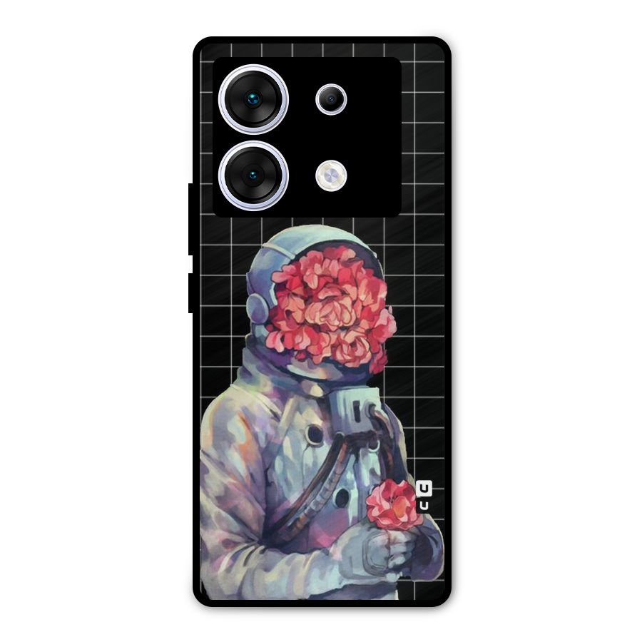 Robot Rose Metal Back Case for Infinix Zero 30 5G
