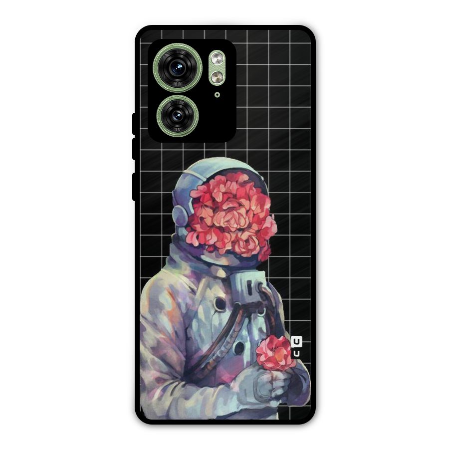 Robot Rose Metal Back Case for Motorola Edge 40 5G